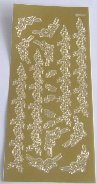 Stickerbogen 10 x 23 cm Bordüren gold