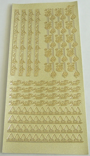 Stickerbogen 10 x 23 cm Bordüren gold