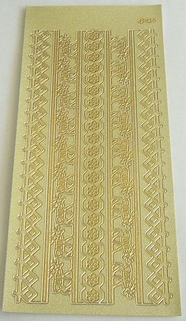 Stickerbogen 10 x 23 cm Bordüren gold