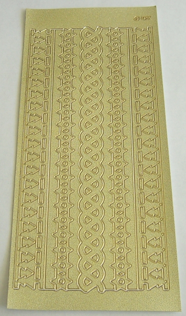 Stickerbogen 10 x 23 cm Bordüren gold