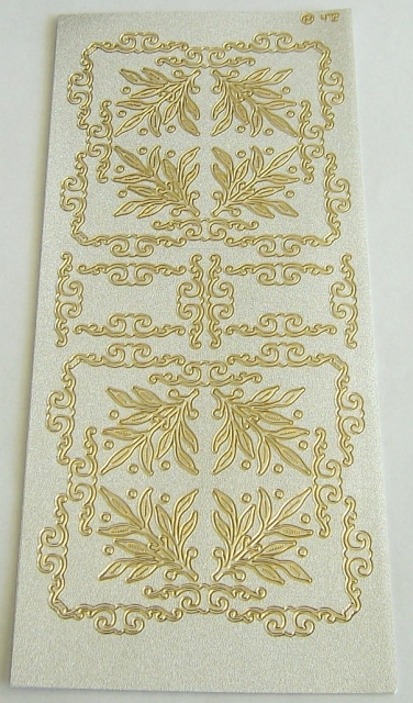 Stickerbogen 10 x 23 cm Zweige und Rahmen gold