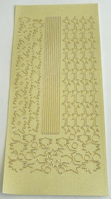 Stickerbogen 10 x 23 cm Bordüren gold