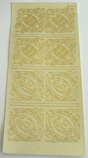 Stickerbogen 10 x 23 cm Ecken und Kügeln gold