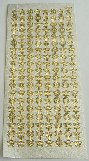 Stickerbogen 10 x 23 cm Bordüren gold