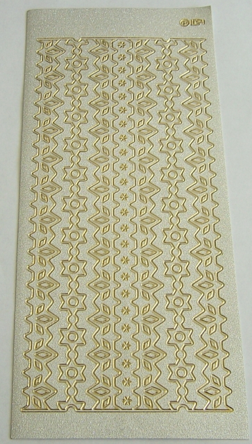 Stickerbogen 10 x 23 cm Bordüren gold