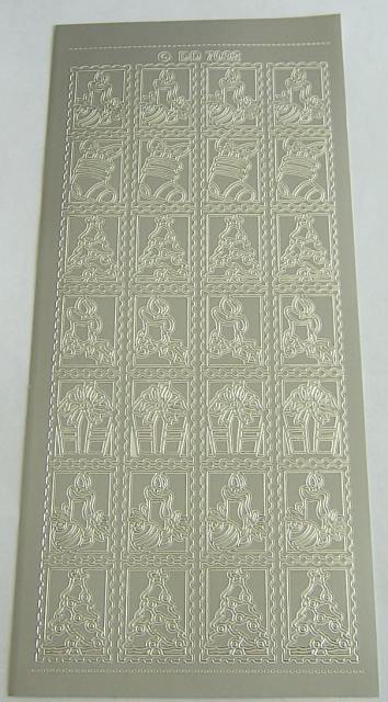 Stickerbogen 10 x 23 cm Various X-mas Sealers silber