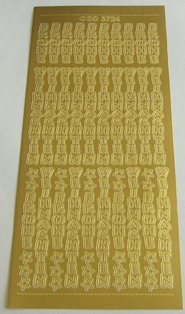 Stickerbogen 10 x 23 cm Frohe Weihnachten gold