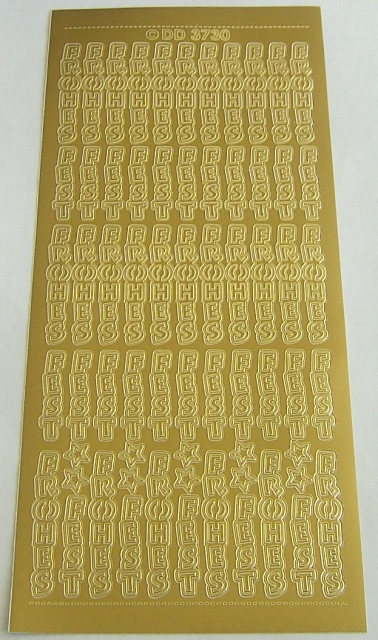 Stickerbogen 10 x 23 cm Frohes Fest gold
