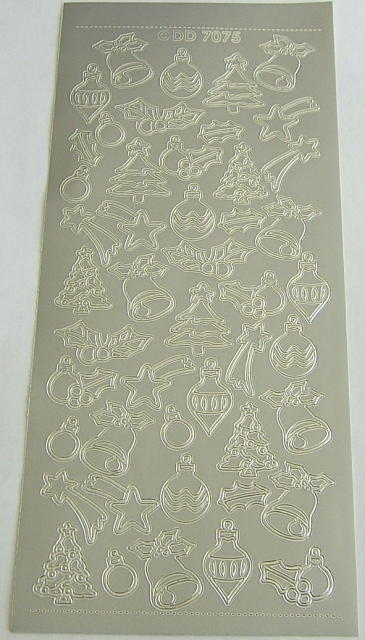 Stickerbogen 10 x 23 cm Xmas Assortment silber