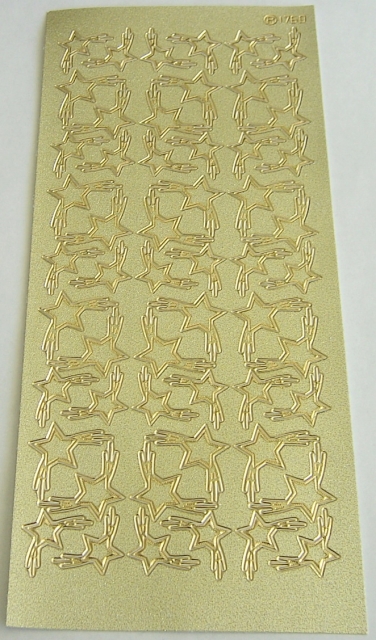 Stickerbogen 10 x 23 cm Sterne gold