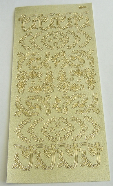 Stickerbogen 10 x 23 cm Bordüren und Ecken gold