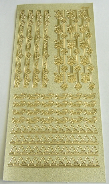 Stickerbogen 10 x 23 cm Bordüren gold