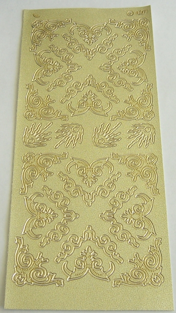Stickerbogen 10 x 23 cm Rahmen gold