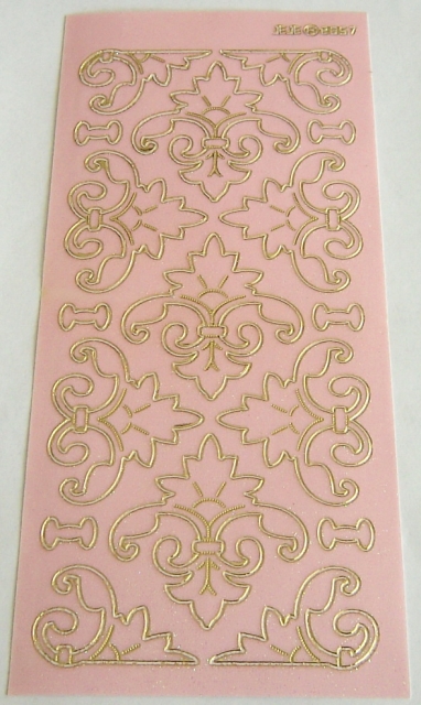 Stickerbogen 10 x 23 cm Ornamente gold und rosé