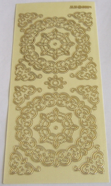 Stickerbogen 10 x 23 cm Ornamente gold und creme