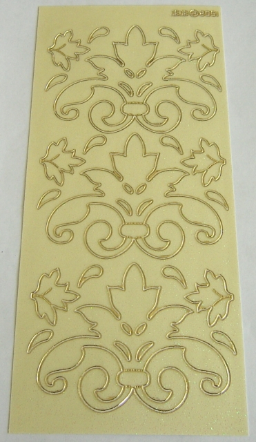 Stickerbogen 10 x 23 cm Ornamente gold und creme