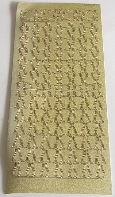 Stickerbogen 10 x 23 cm Bordüren gold