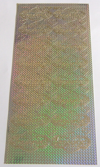 Stickerbogen 10 x 23 cm Schrift Handarbeit