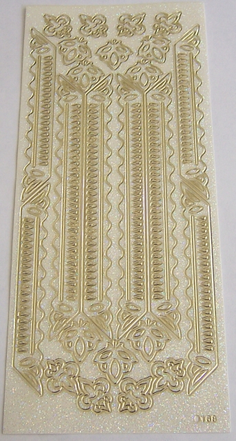 Stickerbogen 10 x 23 cm Bordüren gold