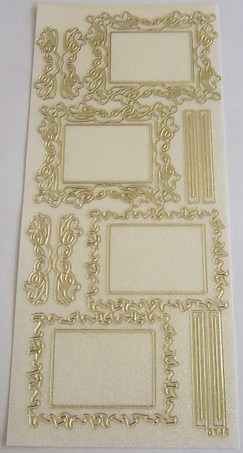 Stickerbogen 10 x 23 cm Rahmen creme