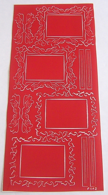 Stickerbogen 10 x 23 cm Rahmen rot