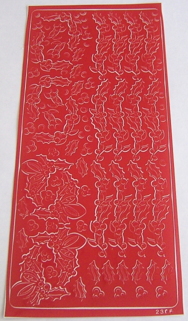 Stickerbogen 10 x 23 cm Bordüren rot