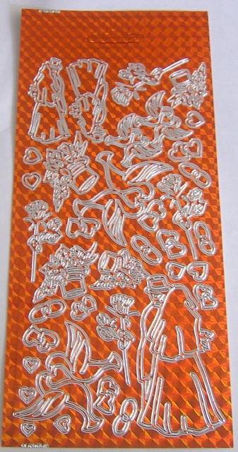 Stickerbogen 10 x 23 cm Hochzeit