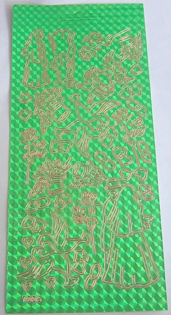 Stickerbogen 10 x 23 cm Hochzeit