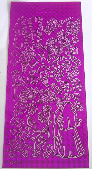 Stickerbogen 10 x 23 cm Hochzeit