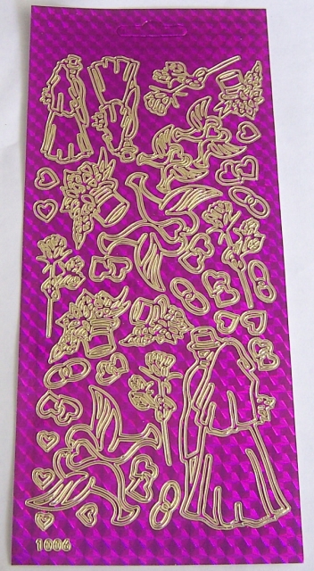 Stickerbogen 10 x 23 cm Hochzeit