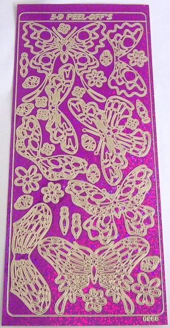 3D Stickerbogen 10 x 23 cm Schmetterlinge