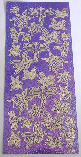 Stickerbogen 10 x 23 cm Insekten