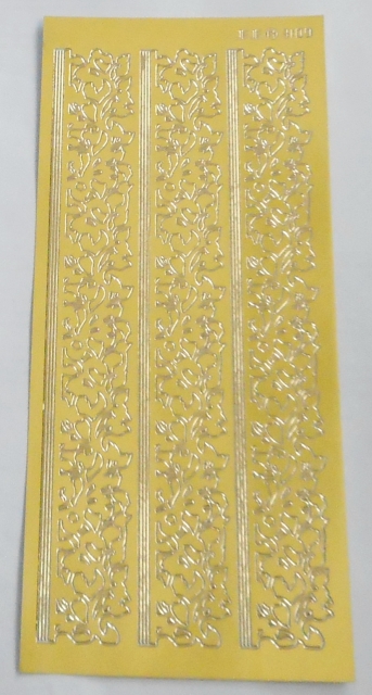 Stickerbogen 10 x 23 cm Bordüren gold glänzend