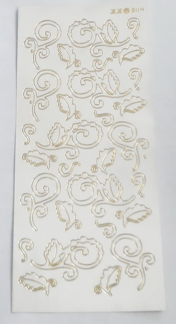 Stickerbogen 10 x 23 cm Ornamente silber glänzend