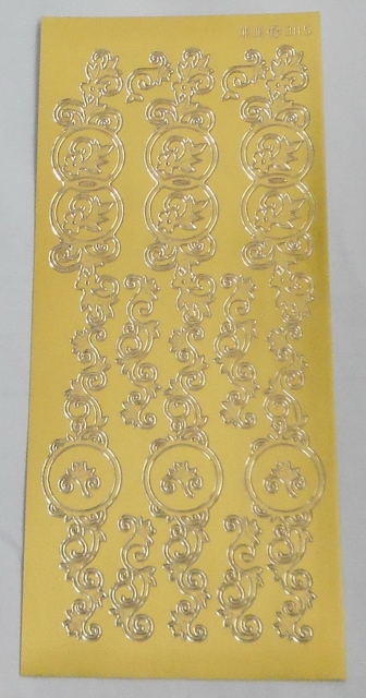 Stickerbogen 10 x 23 cm Bordüren gold glänzend