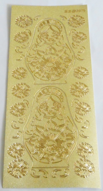 Stickerbogen 10 x 23 cm gold