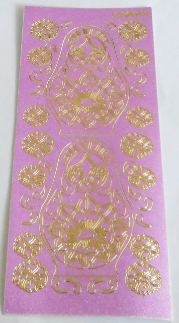 Stickerbogen 10 x 23 cm pink