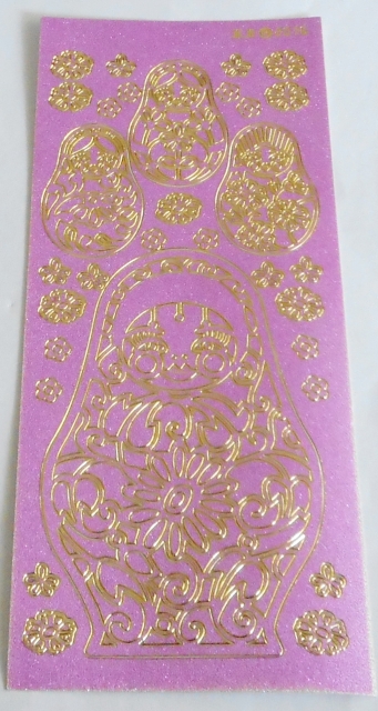 Stickerbogen 10 x 23 cm pink