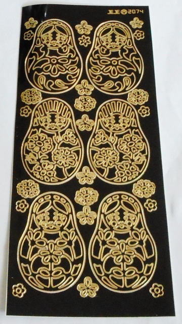 Stickerbogen 10 x 23 cm schwarz