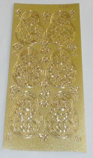 Stickerbogen 10 x 23 cm gold