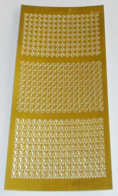 Stickerbogen 10 x 23 cm Buchstaben P, Q und R