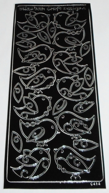 Stickerbogen 10 x 23 cm Vögel