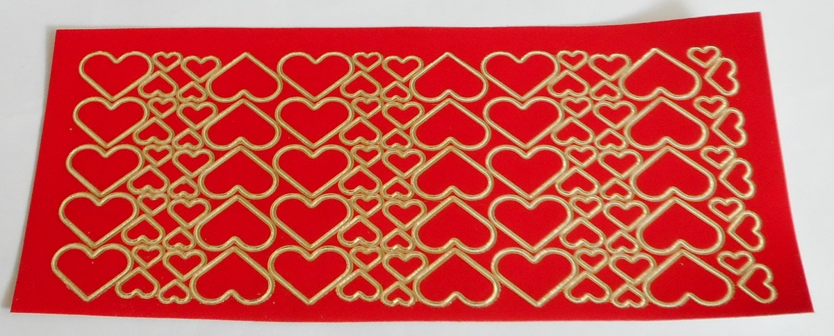 Stickerbogen 10 x 23 cm Herzen