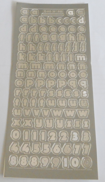 Stickerbogen 10 x 23 cm Buchstaben und Zahlen