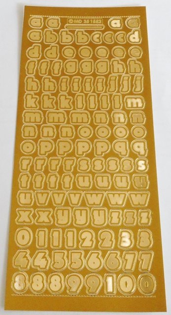 Stickerbogen 10 x 23 cm Buchstaben und Zahlen