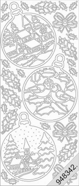 Stickerbogen 10 x 23 cm Winterlandschaft in Kugel gold