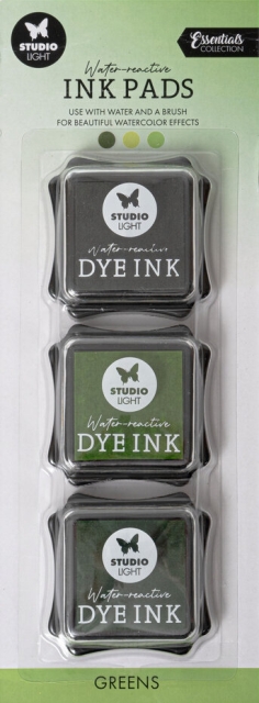 Studiolight Set mit 3 Stempelkissen in Grüntönen Ink-Pad Water-Reactive Greens