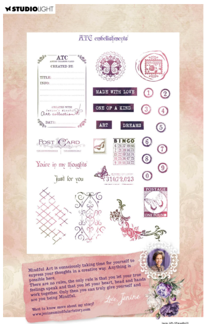 Studiolight Clear Stamps Victorian Dreams ATC Embellishments