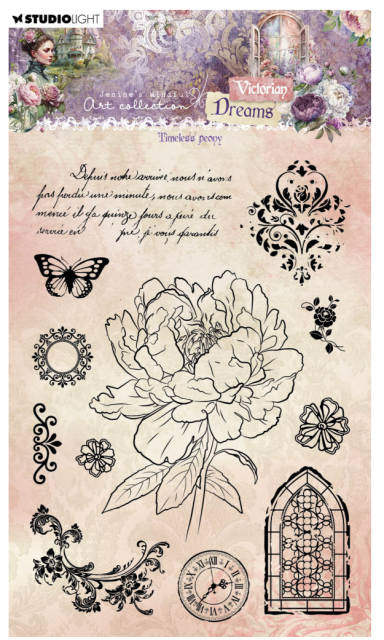 Studiolight Clear Stamps Victorian Dreams Timeless Peony