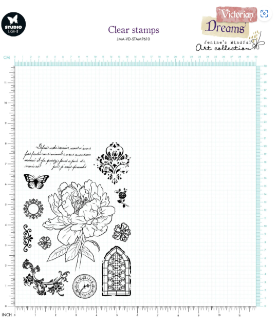 Studiolight Clear Stamps Victorian Dreams Timeless Peony